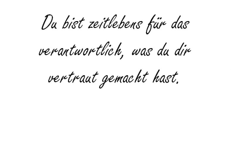 Du bist zeitlebens Antoine de SaintExupéry hochzeitsfuchs