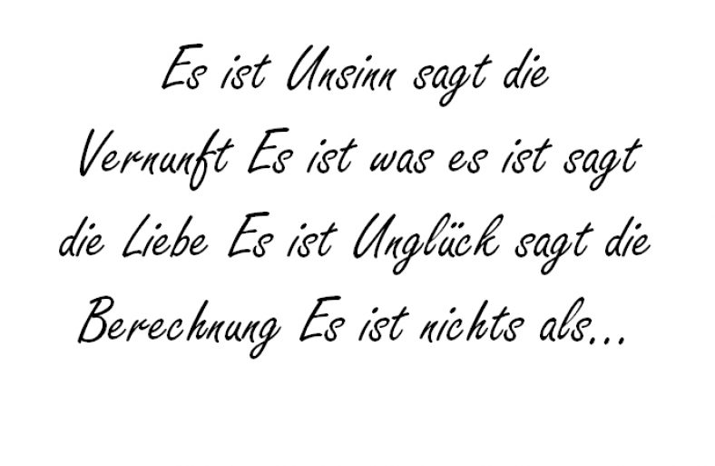 Es ist Unsinn sagt Erich Fried hochzeitsfuchs Es ist Unsinn sagt Erich Fried hochzeitsfuchs