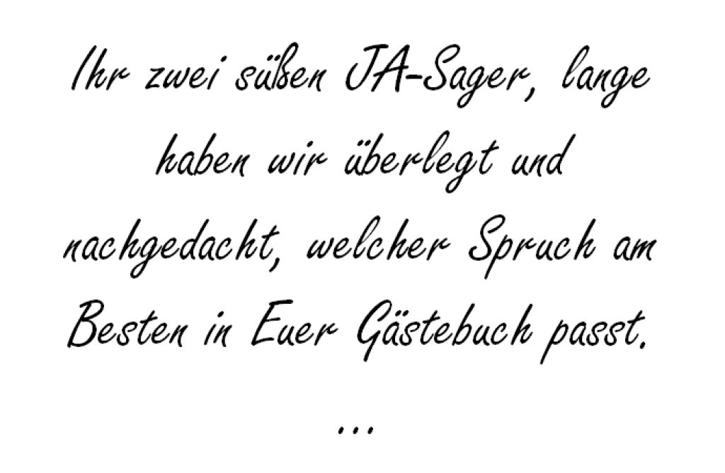 Ihr zwei süßen JASager, hochzeitsfuchs